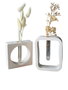 Aberto Design Juego de Jarrones de Concreto Gris y Blanco